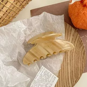 Винтажные ацетатные когти для волос корейский темперамент однотонные заколки-акула заколки для волос для женщин аксессуары для волос головные уборы бежевый