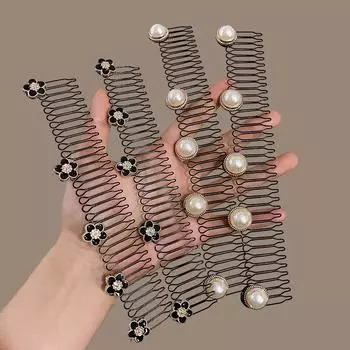 Винтажные эластичные заколки для волос с кристаллами, модные черные заколки для волос, заколки, боковые заколки для волос для женщин, головные уборы, детские аксессуары для волос