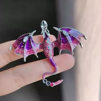 Винтажные эмалевые броши в виде дракона, унисекс, ретро-броши в виде летящего дракона, изысканные булавки для костюмов, аксессуары для одежды, подарки as the picture