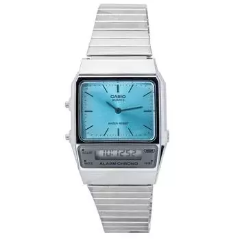 Винтажные аналоговые цифровые кварцевые часы Casio из нержавеющей стали AQ-800EC-2A AQ800EC-2 унисекс