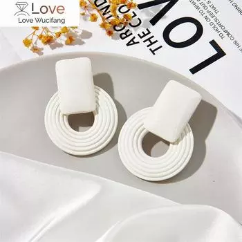 Винтажные этнические деревянные серьги ручной работы из бисера геометрические круглые квадратные серьги-подвески для женщин аксессуары в стиле бохо бежевый