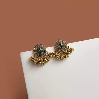 Винтажные этнические золотые серьги-кисточки: Классический полый дизайн для девочек