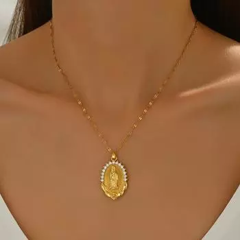 Винтажные аксессуары Геометрическая инкрустация цирконом Мадонна Женское ожерелье Белый Ада Премиум Чувство Цепочка для ключицы