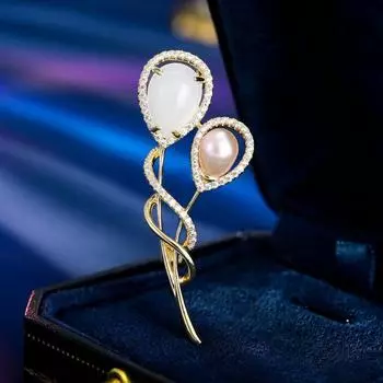 Винтажные аксессуары ханьфу чонсам фиксированная одежда шелковый шарф пряжка элегантный темперамент пресноводный жемчуг воздушный шар брошь зелёный