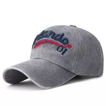 Винтажные бейсболки с вышитыми буквами для улицы, мужские и женские, повседневные, солнцезащитные, согнутые козырьки, старые кепки Adjustable серый