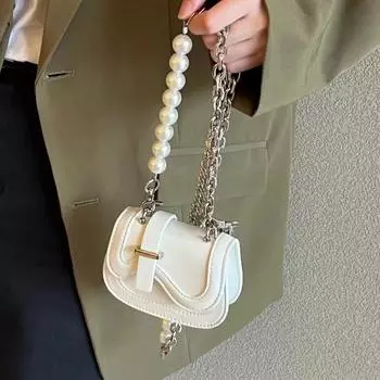 Винтажные белые сумки через плечо женские летние цепочки шикарная однотонная сумка-мессенджер женская седловидная сумка Harajuku из кожи мини-сумка