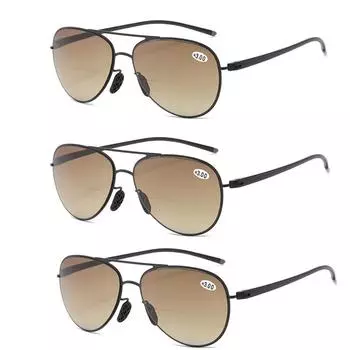 Винтажные бифокальные очки для чтения для мужчин и женщин, модные многофункциональные очки для дальнего зрения при пресбиопии, модные солнцезащитные очки для дальнего зрения 1.5 серый