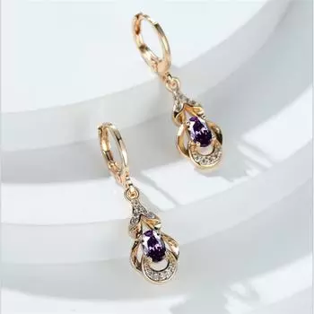 Винтажные богемные серьги в этническом стиле золотого цвета, серьги-капли овальной огранки, многоцветные серьги-капли с камнями, женские висячие серьги-крючки, ювелирные изделия белый