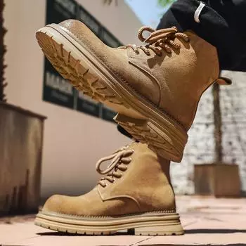 Винтажные ботинки Martin, короткие осенние ботинки для пары, универсальные большие желтые ботинки, британский стиль, рабочие ботинки 24458-J 38 жёлтый