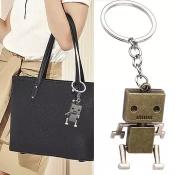 Винтажные брелки в виде роботов для мужчин и мальчиков, металлические подвески-роботы, забавные 3D-аксессуары для подарков на день рождения или Рождество 2