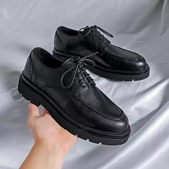 Винтажные британские низкие ботинки Martin, маленькие кожаные туфли, мужской подростковый костюм, повседневный деловой 86226-R 38 чёрный