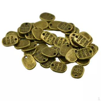 Винтажные бронзовые овальные бусины с подвесками для изготовления ювелирных изделий своими руками, упаковка из 50 шт.