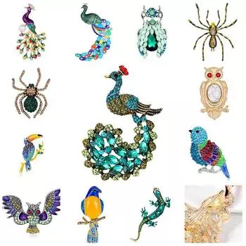 Винтажные броши с животными, женская брошь, костюм, булавка с лацканом, ювелирные изделия 3.3x5.9cm