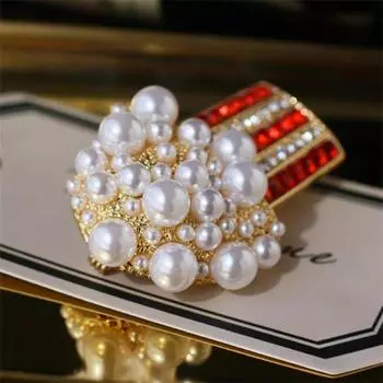 Винтажные броши в виде жемчуга в виде попкорна для женщин, одежда, пальто, ювелирные изделия, аксессуары для вечеринок, подарки 1pc