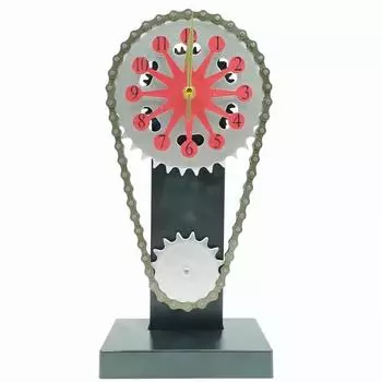 Винтажные часы с вращающейся шестерней, цепь синхронизации, промышленный ретро-стиль, домашний декор красный