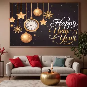 Винтажные часы тема С Новым годом фон Главная Новогодняя вечеринка баннер фон Снежинка блестки блестки роскошный фото реквизит