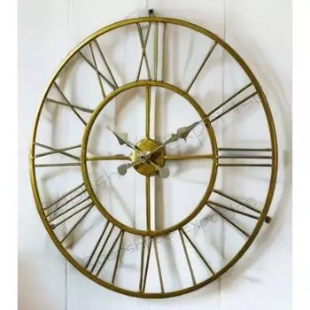 Винтажные часы Золотые Большие Настенные часы Аналоговые 24 x 24 in