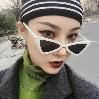 Винтажные черные солнцезащитные очки «кошачий глаз» женские треугольные женские солнцезащитные очки с леопардовыми линзами милые сексуальные зеркальные очки other