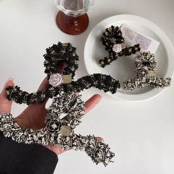 Винтажные цветочные когти для волос, эффектные черные заколки для волос, заколки для волос, большие заколки, зажимы для волос, головные уборы для женщин, аксессуары для волос