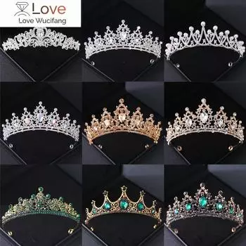 Винтажные диадемы и короны со стразами в стиле барокко, диадемы, повязки на голову для женщин, свадебные аксессуары для волос, ювелирное изделие золотой