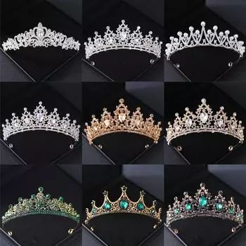Винтажные диадемы и короны со стразами в стиле барокко, диадемы, повязки на голову для женщин, свадебные аксессуары для волос, ювелирное изделие