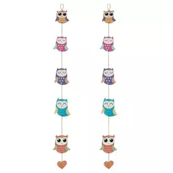 Винтажные дизайнерские деревянные настенные гобелены Предметы домашнего декора | Большой | Многоцветный | Набор из 2 шт.