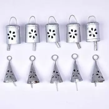 Винтажные елочные украшения Jingle Bells, декоративные колокольчики для рукоделия, 10 штук