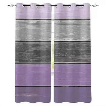 Винтажные фермерские фиолетовые деревянные плотные шторы для кухни, спальни, детской комнаты, шторы для гостиной W135 x H60cm