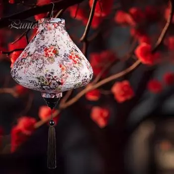 Винтажные фонарики с цветочным принтом и кисточками, подвесной крючок, создают атмосферу, водонепроницаемые фонари для украшения дома