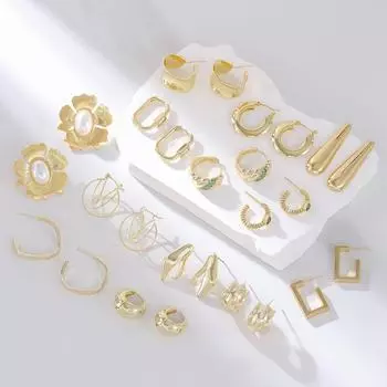 Винтажные французские серьги-цветы с жемчугом для женщин - элегантный нишевый дизайн HE01498