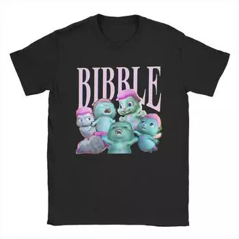 Винтажные футболки Bibble Collage для мужчин, футболки с круглым вырезом из 100% хлопка, футболки с коротким рукавом, летние топы S чёрный