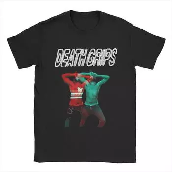 Винтажные футболки Death Grips 3D Ride для мужчин, футболки с круглым вырезом из 100% хлопка, футболки с коротким рукавом, размеры 4XL 5XL 6XL, одежда S чёрный