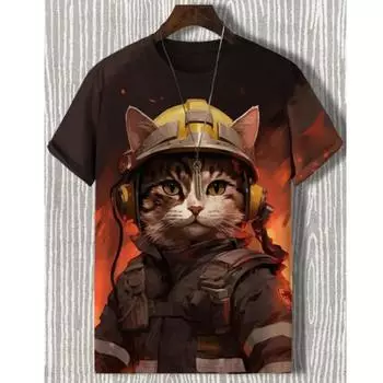 Винтажные футболки для мужчин с 3D-принтом, американская футболка с коротким рукавом, свободные хип-хоп футболки с круглым вырезом, мужская одежда, Camiseta 5XL