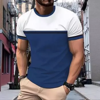 Винтажные футболки для уличных мужчин, полосатые топы с 3D-принтом, футболки большого размера с коротким рукавом, футболки с круглым вырезом в стиле хип-хоп, мужская трендовая одежда S