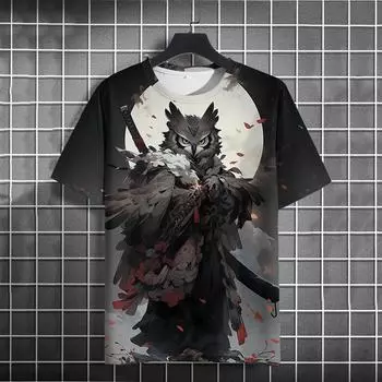 Винтажные футболки с 3D-принтом животных для мужчин, летние повседневные футболки с короткими рукавами, свободные футболки больших размеров, мужская одежда, топы-пуловеры S