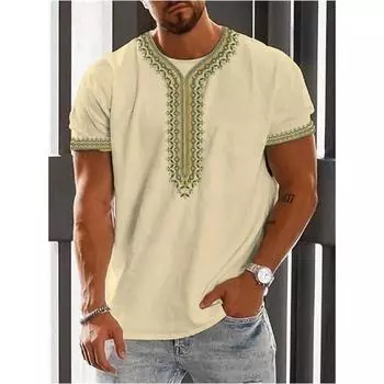 Винтажные футболки с этнической графикой, летняя мода, короткие рукава, 3D-принт, мужские футболки, повседневная уличная одежда, свободная дышащая футболка XXS