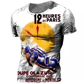 Винтажные футболки с гоночной графикой для мотоциклов, летние, с круглым вырезом, модные, повседневные, с коротким рукавом, мужские футболки XS