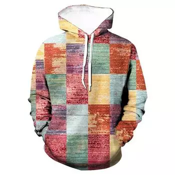 Винтажные геометрические 3D-печатные толстовки с капюшоном для мужчин, модные повседневные зимние женские пуловеры, уличные спортивные костюмы с капюшоном, топы Cp S