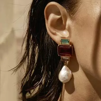 Винтажные геометрические украшения для вечеринок, женские серьги, старинные серьги-капли в корейском стиле жёлтый