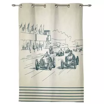 Винтажные гоночные ретро-стиль оконные занавески для спальни, гостиной, оконные шторы, кухонные украшения, жалюзи, занавеска 135W x 60H(cm) x1