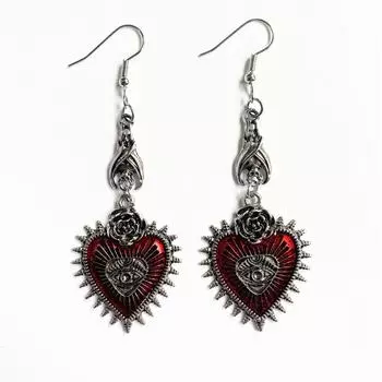 Винтажные готические черные серьги-розы для женщин, креативные праздничные ювелирные аксессуары для вечеринок красный