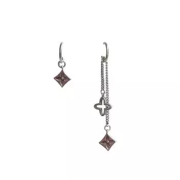 Винтажные хип-хоп асимметричные счастливые серьги-цепочки с четырьмя листочками клевера, тонкие длинные серьги для женщин