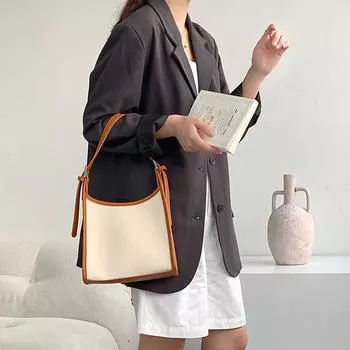Винтажные холщовые сумки через плечо, высококачественные контрастные цветные сумки подмышками, модные женские сумки с верхней ручкой, универсальные женские сумки