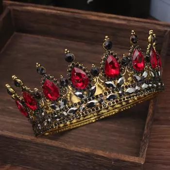 Винтажные хрустальные диадемы и короны, королева, король, пышная диадема в стиле барокко, женский и мужской головной убор, свадебные украшения для волос, аксессуары