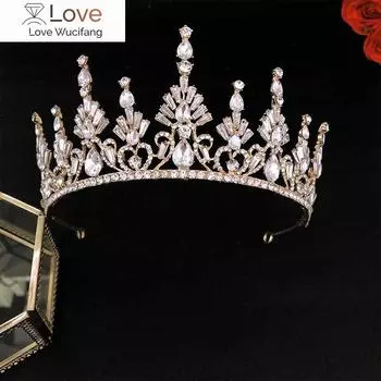 Винтажные хрустальные короны и диадемы со стразами, корона принцессы и королевы, диадема, свадебный головной убор, аксессуары для волос, ювелирные изделия золотой