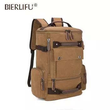 Винтажные износостойкие 16 A промытые холщовые мужские рюкзаки для скалолазания, походов, путешествий, портативные многофункциональные многослойные мужские сумки синий