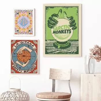 Винтажные калейдоскопические постеры и принты Arctic Monkeys Magic Typography Wall Art Canvas Painting Decor Pictures for Teen Room 21x30cm No Framed
