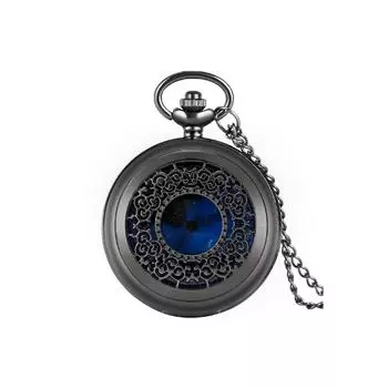 Винтажные карманные часы Midnight Blue в стиле ретро с цепочкой - Подарочные часы