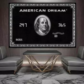 Винтажные картины на холсте «Американская мечта», черный вдохновляющий постер и принты, Cuadros, декор для спальни, настенная художественная картина для офиса 21*30cm