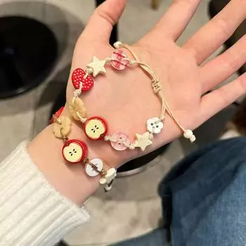 Винтажные керамические плетеные браслеты в виде звезд для женщин и девочек, милые регулируемые браслеты в богемном стиле, ювелирные аксессуары, подарки